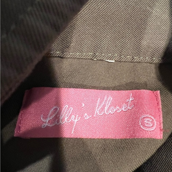 Lilly’s Kloset One Piece Flight Suit Long Sleeve Brown  Jumpsuit Romper S - Picture 8 of 9